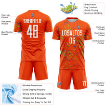 Charger l&#39;image dans la galerie, Custom Orange Neon Green-Thunder Blue Abstract Fragment Art Sublimation Soccer Uniform Jersey
