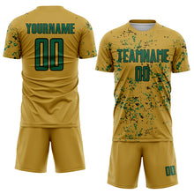 Charger l&#39;image dans la galerie, Custom Old Gold Kelly Green-Black Abstract Fragment Art Sublimation Soccer Uniform Jersey
