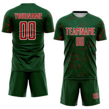 Charger l&#39;image dans la galerie, Custom Green Red-Kelly Green Abstract Fragment Art Sublimation Soccer Uniform Jersey
