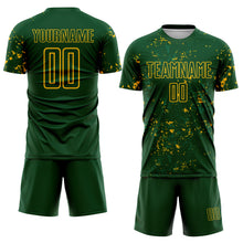 Charger l&#39;image dans la galerie, Custom Green Gold-Kelly Green Abstract Fragment Art Sublimation Soccer Uniform Jersey
