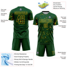 Charger l&#39;image dans la galerie, Custom Green Gold-Kelly Green Abstract Fragment Art Sublimation Soccer Uniform Jersey
