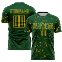 Charger l&#39;image dans la galerie, Custom Green Gold-Kelly Green Abstract Fragment Art Sublimation Soccer Uniform Jersey
