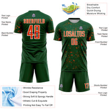 Charger l&#39;image dans la galerie, Custom Green Orange-Kelly Green Abstract Fragment Art Sublimation Soccer Uniform Jersey
