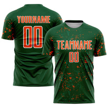 Charger l&#39;image dans la galerie, Custom Green Orange-Kelly Green Abstract Fragment Art Sublimation Soccer Uniform Jersey
