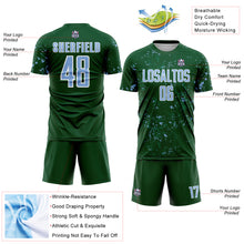 Charger l&#39;image dans la galerie, Custom Green Light Blue-Kelly Green Abstract Fragment Art Sublimation Soccer Uniform Jersey
