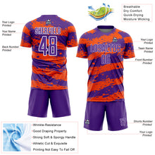 Charger l&#39;image dans la galerie, Custom Purple Orange-White Splash Sublimation Soccer Uniform Jersey
