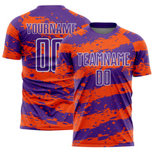 Charger l&#39;image dans la galerie, Custom Purple Orange-White Splash Sublimation Soccer Uniform Jersey
