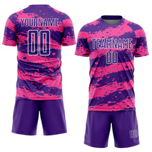 Charger l&#39;image dans la galerie, Custom Purple Pink-White Splash Sublimation Soccer Uniform Jersey
