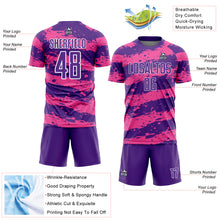 Charger l&#39;image dans la galerie, Custom Purple Pink-White Splash Sublimation Soccer Uniform Jersey
