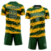 Charger l&#39;image dans la galerie, Custom Green Gold-White Splash Sublimation Soccer Uniform Jersey
