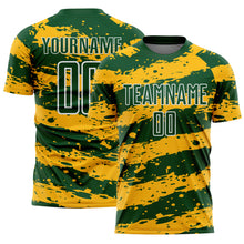 Charger l&#39;image dans la galerie, Custom Green Gold-White Splash Sublimation Soccer Uniform Jersey
