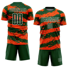 Charger l&#39;image dans la galerie, Custom Green Orange-White Splash Sublimation Soccer Uniform Jersey
