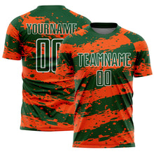 Charger l&#39;image dans la galerie, Custom Green Orange-White Splash Sublimation Soccer Uniform Jersey
