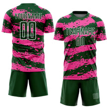 Charger l&#39;image dans la galerie, Custom Green Pink-White Splash Sublimation Soccer Uniform Jersey
