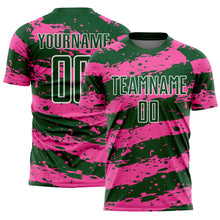 Charger l&#39;image dans la galerie, Custom Green Pink-White Splash Sublimation Soccer Uniform Jersey
