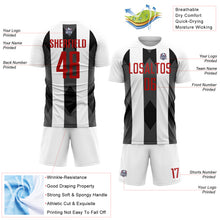 Charger l&#39;image dans la galerie, Custom White Red-Black Line Sublimation Soccer Uniform Jersey
