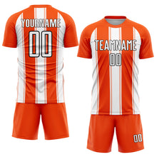 Charger l&#39;image dans la galerie, Custom Orange White-Black Line Sublimation Soccer Uniform Jersey
