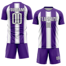 Charger l&#39;image dans la galerie, Custom Purple White-Black Line Sublimation Soccer Uniform Jersey
