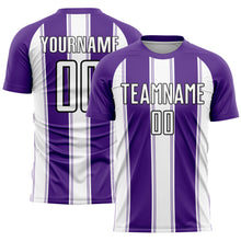 Charger l&#39;image dans la galerie, Custom Purple White-Black Line Sublimation Soccer Uniform Jersey
