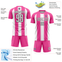 Charger l&#39;image dans la galerie, Custom Pink White-Black Line Sublimation Soccer Uniform Jersey
