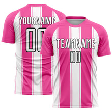 Charger l&#39;image dans la galerie, Custom Pink White-Black Line Sublimation Soccer Uniform Jersey
