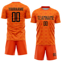 Charger l&#39;image dans la galerie, Custom Orange Black-Bay Orange Geometric Shapes Sublimation Soccer Uniform Jersey
