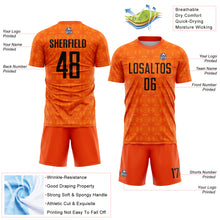 Charger l&#39;image dans la galerie, Custom Orange Black-Bay Orange Geometric Shapes Sublimation Soccer Uniform Jersey
