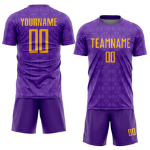 Charger l&#39;image dans la galerie, Custom Purple Gold Geometric Shapes Sublimation Soccer Uniform Jersey
