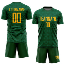 Charger l&#39;image dans la galerie, Custom Green Gold-Kelly Green Geometric Shapes Sublimation Soccer Uniform Jersey
