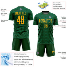 Charger l&#39;image dans la galerie, Custom Green Gold-Kelly Green Geometric Shapes Sublimation Soccer Uniform Jersey
