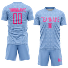 Charger l&#39;image dans la galerie, Custom Light Blue Pink Geometric Shapes Sublimation Soccer Uniform Jersey
