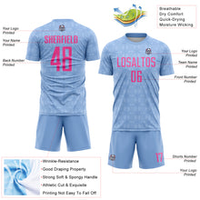 Charger l&#39;image dans la galerie, Custom Light Blue Pink Geometric Shapes Sublimation Soccer Uniform Jersey
