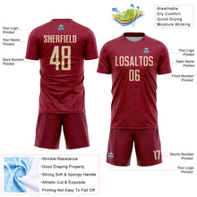 Charger l&#39;image dans la galerie, Custom Crimson Cream Geometric Shapes Sublimation Soccer Uniform Jersey
