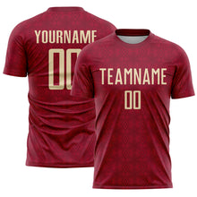 Charger l&#39;image dans la galerie, Custom Crimson Cream Geometric Shapes Sublimation Soccer Uniform Jersey
