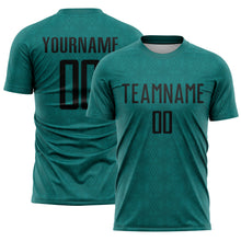 Charger l&#39;image dans la galerie, Custom Teal Black Geometric Shapes Sublimation Soccer Uniform Jersey
