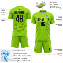 Charger l&#39;image dans la galerie, Custom Neon Green Black Geometric Shapes Sublimation Soccer Uniform Jersey
