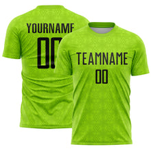 Charger l&#39;image dans la galerie, Custom Neon Green Black Geometric Shapes Sublimation Soccer Uniform Jersey
