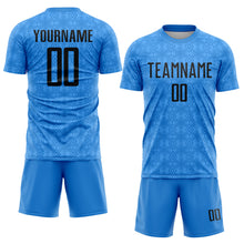 Charger l&#39;image dans la galerie, Custom Powder Blue Black Geometric Shapes Sublimation Soccer Uniform Jersey
