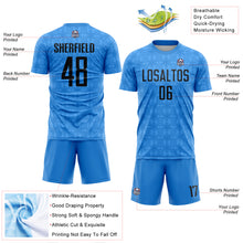 Charger l&#39;image dans la galerie, Custom Powder Blue Black Geometric Shapes Sublimation Soccer Uniform Jersey
