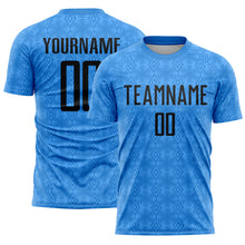 Charger l&#39;image dans la galerie, Custom Powder Blue Black Geometric Shapes Sublimation Soccer Uniform Jersey
