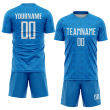 Charger l&#39;image dans la galerie, Custom Blue Black Geometric Shapes Sublimation Soccer Uniform Jersey
