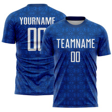 Charger l&#39;image dans la galerie, Custom US Navy Blue Black Geometric Shapes Sublimation Soccer Uniform Jersey
