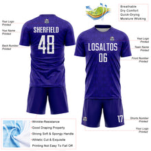 Charger l&#39;image dans la galerie, Custom Dark Purple Black Geometric Shapes Sublimation Soccer Uniform Jersey
