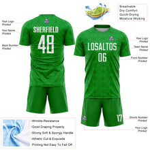 Charger l&#39;image dans la galerie, Custom Grass Green White Geometric Shapes Sublimation Soccer Uniform Jersey
