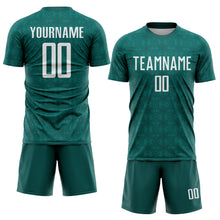 Charger l&#39;image dans la galerie, Custom Midnight Green White Geometric Shapes Sublimation Soccer Uniform Jersey
