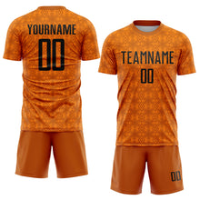 Charger l&#39;image dans la galerie, Custom Texas Orange Black-Bay Orange Geometric Shapes Sublimation Soccer Uniform Jersey
