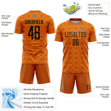 Charger l&#39;image dans la galerie, Custom Texas Orange Black-Bay Orange Geometric Shapes Sublimation Soccer Uniform Jersey
