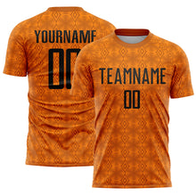 Charger l&#39;image dans la galerie, Custom Texas Orange Black-Bay Orange Geometric Shapes Sublimation Soccer Uniform Jersey
