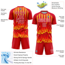 Charger l&#39;image dans la galerie, Custom Red Yellow-White Flame Sublimation Soccer Uniform Jersey
