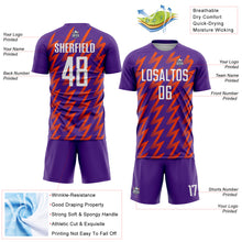 Charger l&#39;image dans la galerie, Custom Purple White-Orange Zigzag Shape Sublimation Soccer Uniform Jersey
